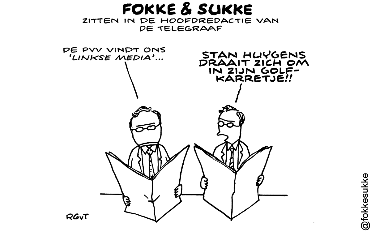 F&S zitten inde hoofdredactie van De Telegraaf (NRC, wo, 26-03-14)