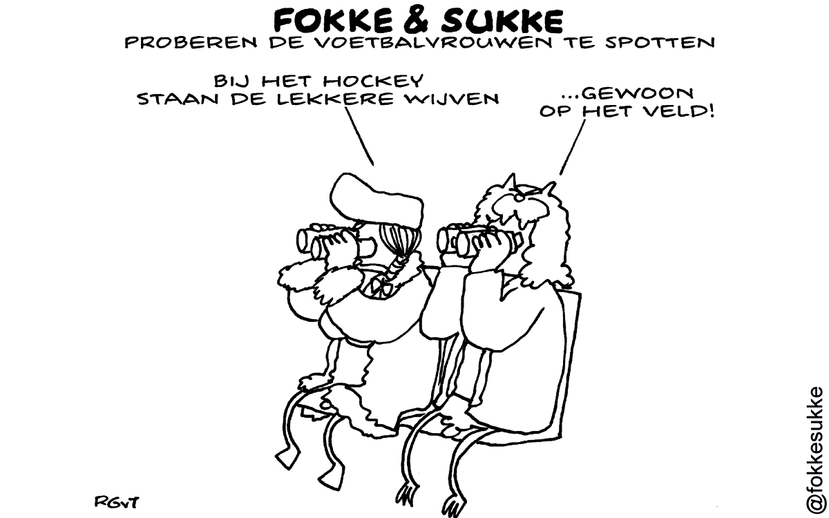 F&S proberen de voetbalvrouwen te spotten (NRC, za, 14-06-14)