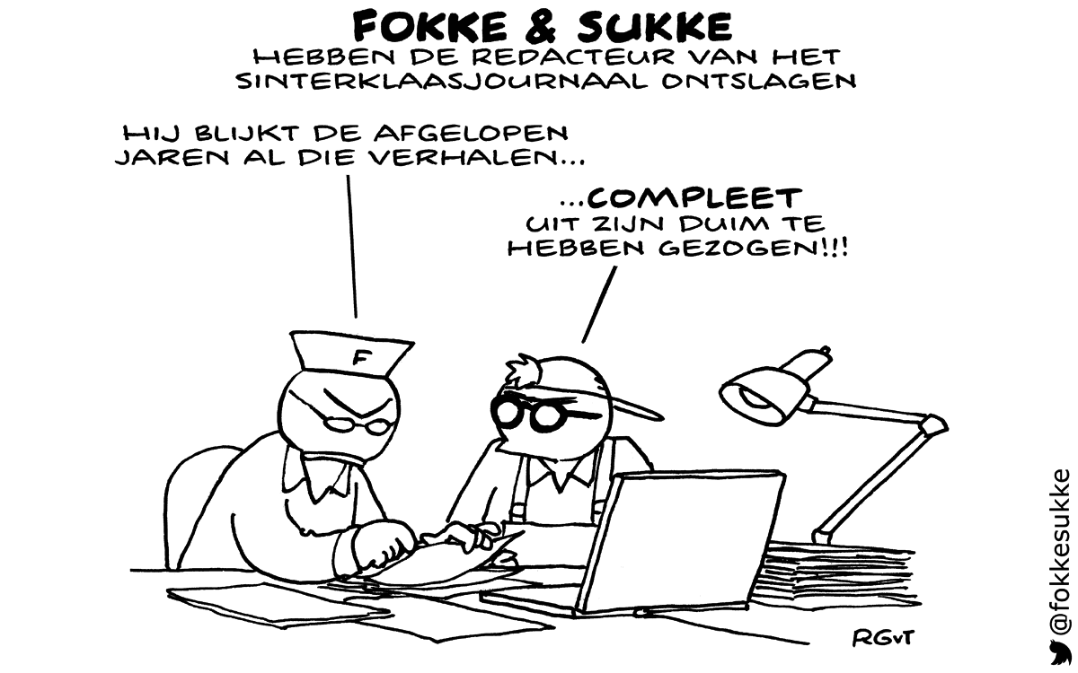 F&S hebben de redacteur van het Sinterklaasjournaal ontslagen (NRC, do, 13-11-14)
