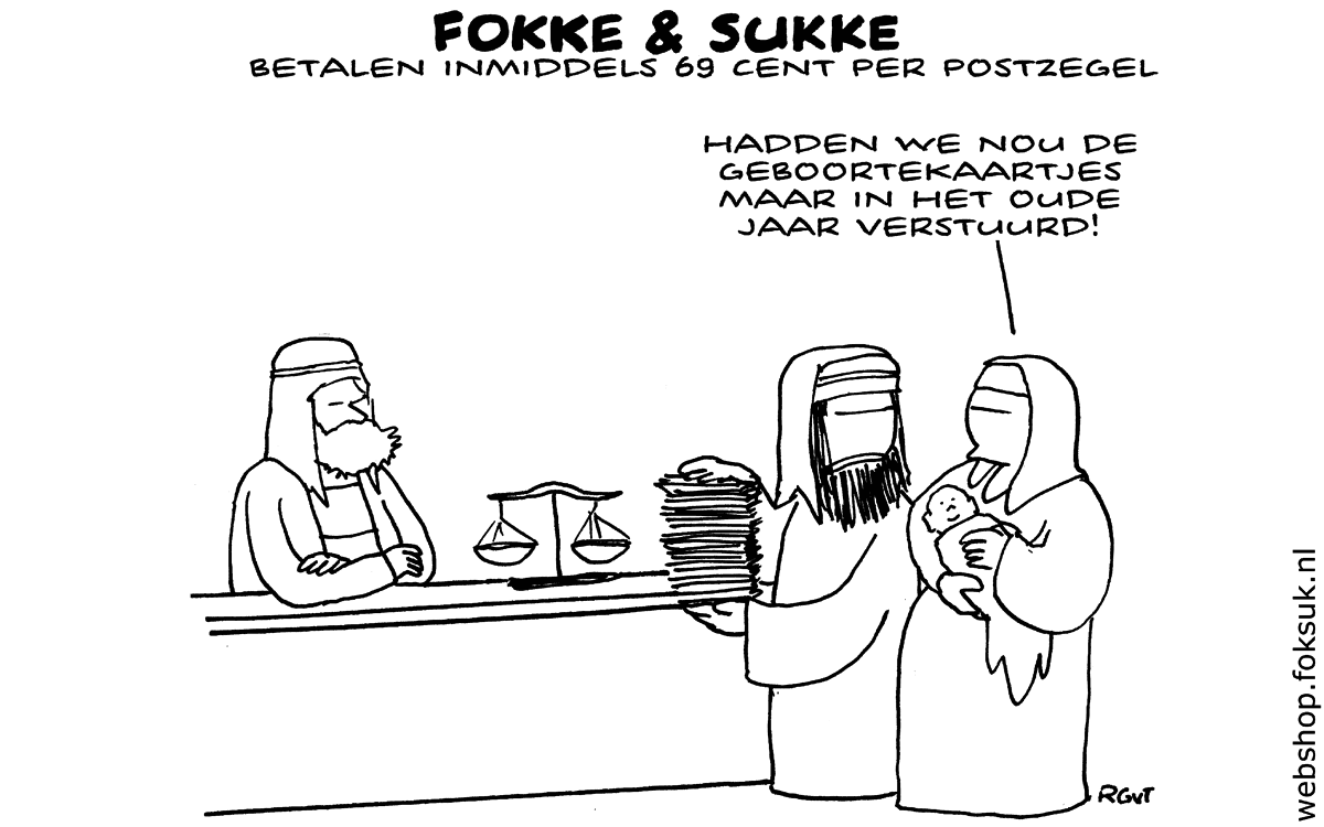 F&S betalen inmiddels 69 cent per postzegel (NRC, za, 03-01-15)