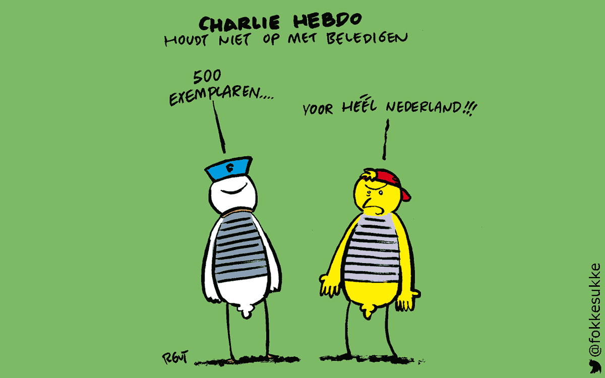 F&S Charlie Hebdo houdt niet op met beledigen (NRC, vr, 16-01-15)