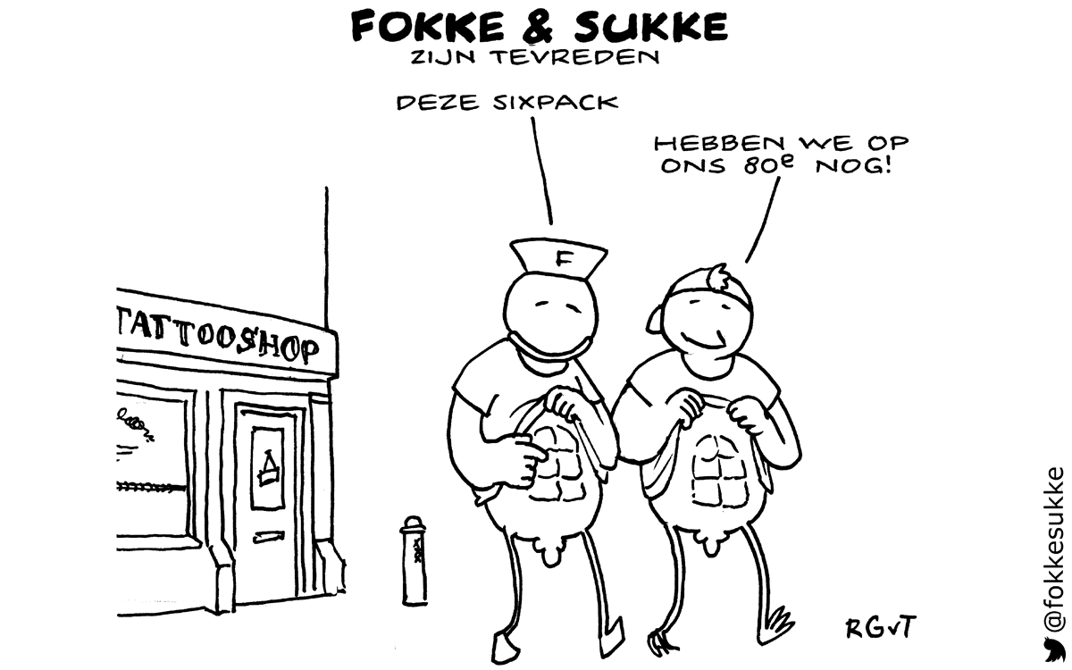 F&S zijn tevreden #tattoo (NRC, wo, 19-08-15)