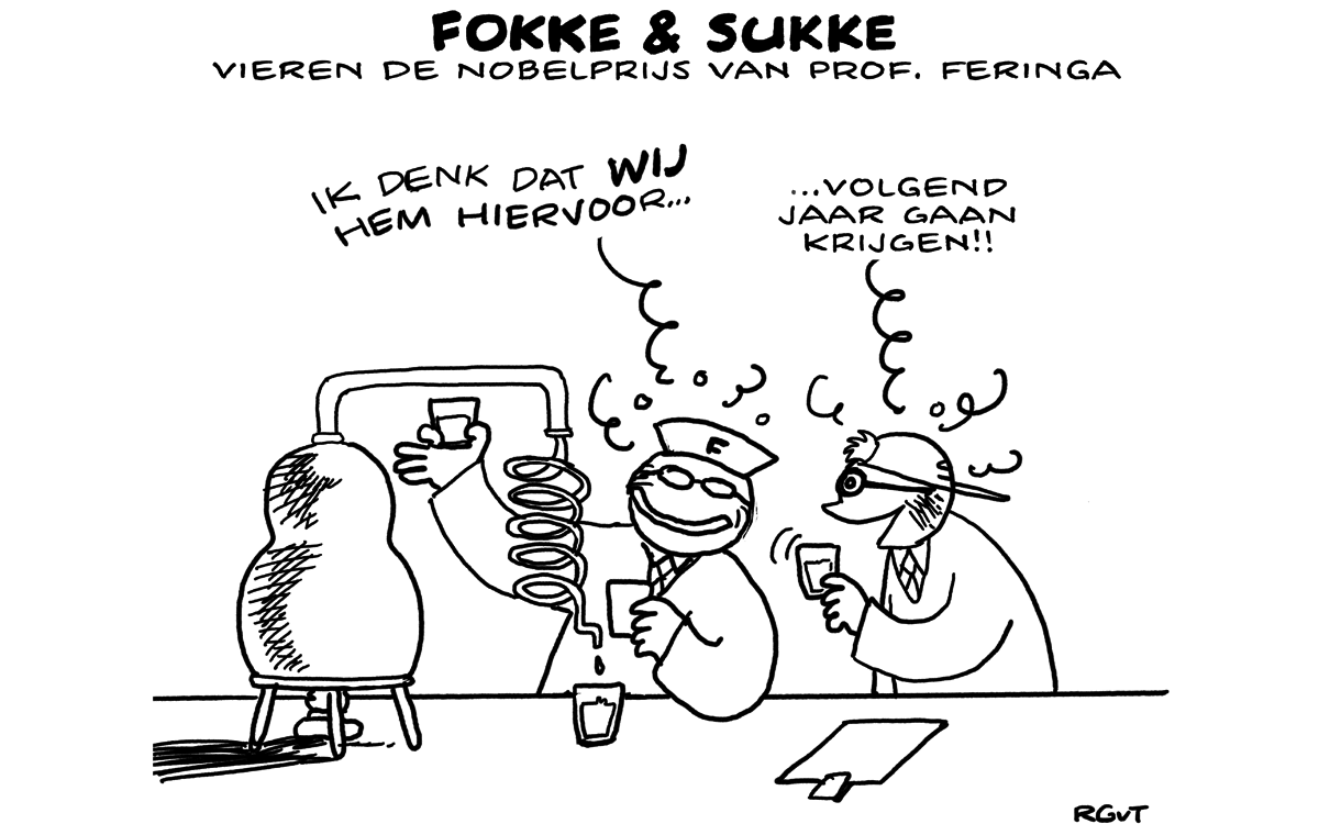 F&S vieren de Nobelprijs van Prof. Feringa (NRC, vr, 07-10-16)