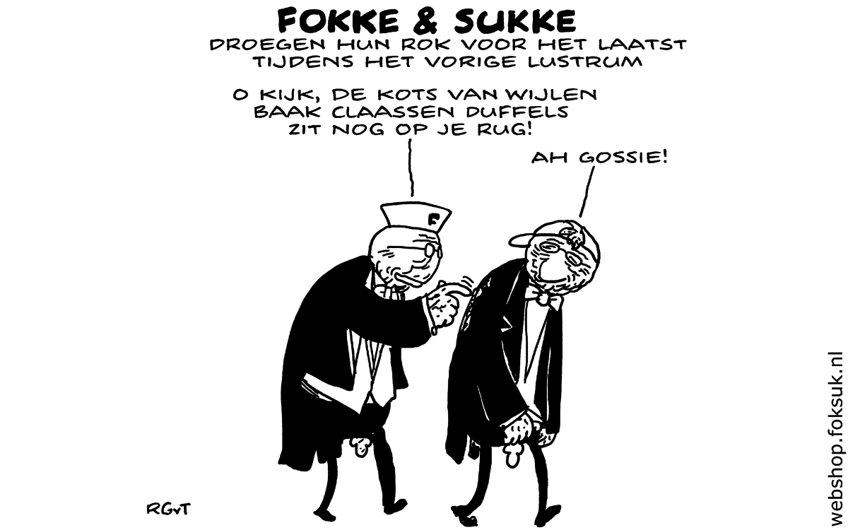 F&S droegen hun rok voor het laatst tijdens het vorige lustrum (NRC, vr, 12-11-16)