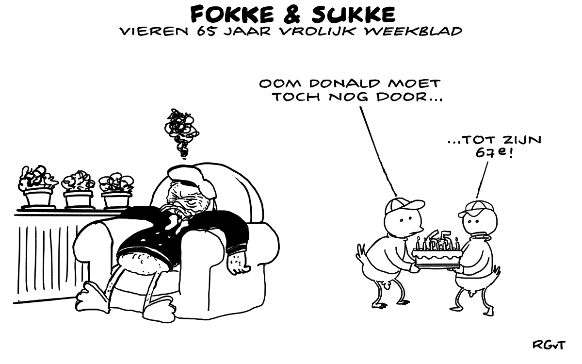 F&S vieren 65 jaar vrolijk weekblad (NRC, do, 19-10-17)