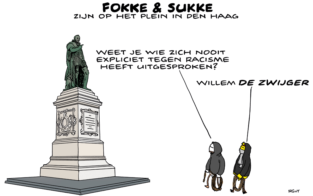 F&S zijn op het Plein in Den Haag (NRC, di, 16-07-20)