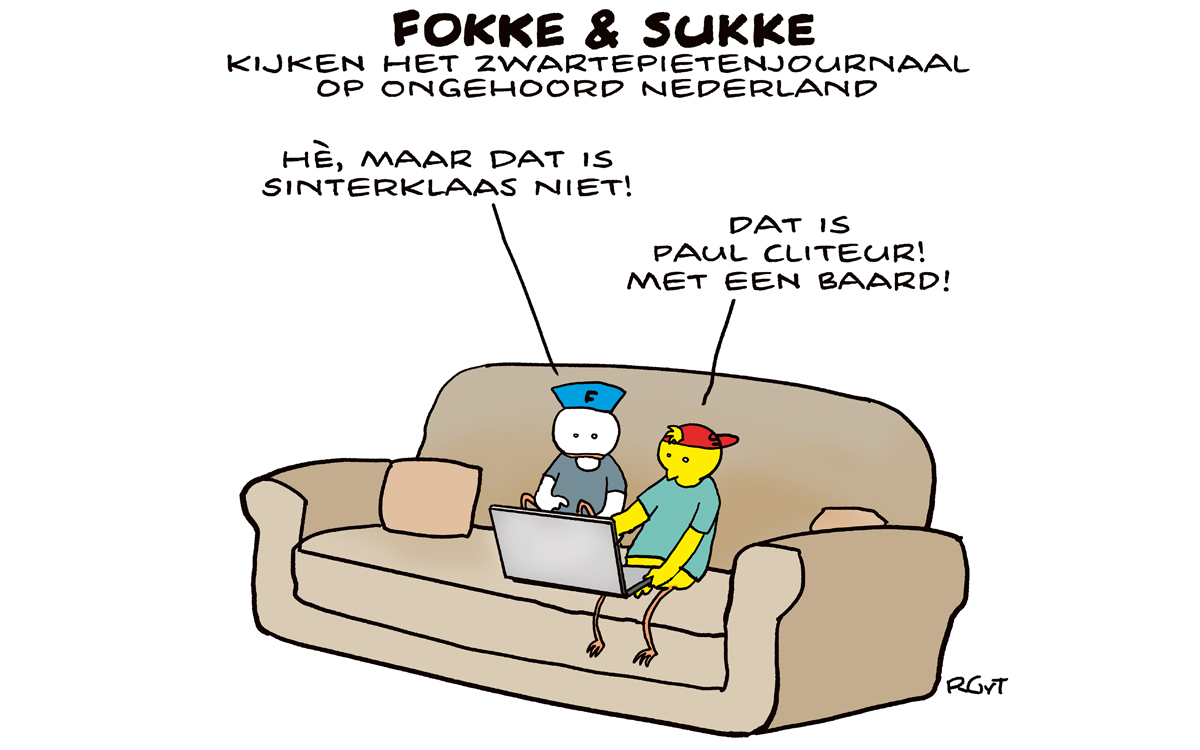 F&S kijken het Zwarte Pietenjournaal van Ongehoord Nederland (NRC, za, 14-11-20)
