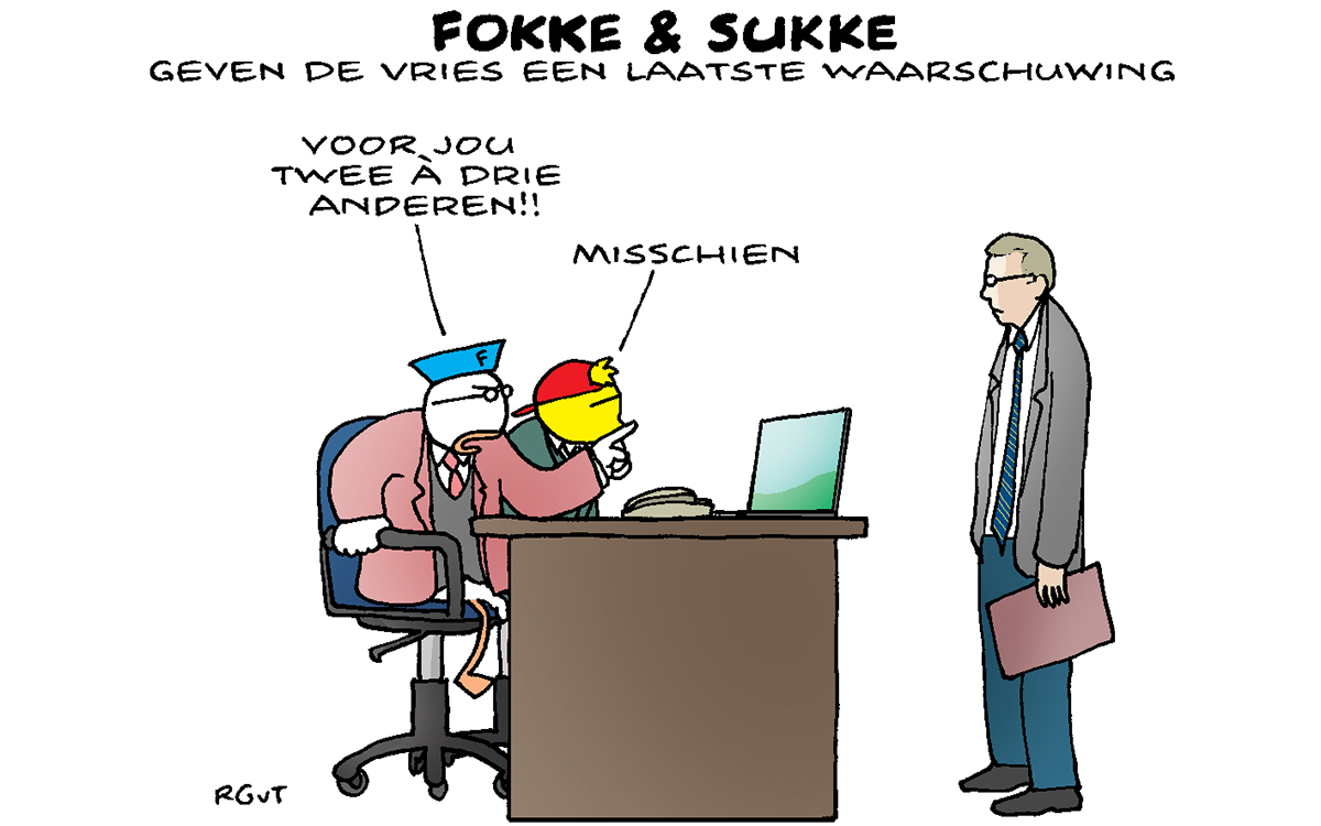 F&s geven De Vries een laatste waarschuwing (NR, vr, 15-07-22)