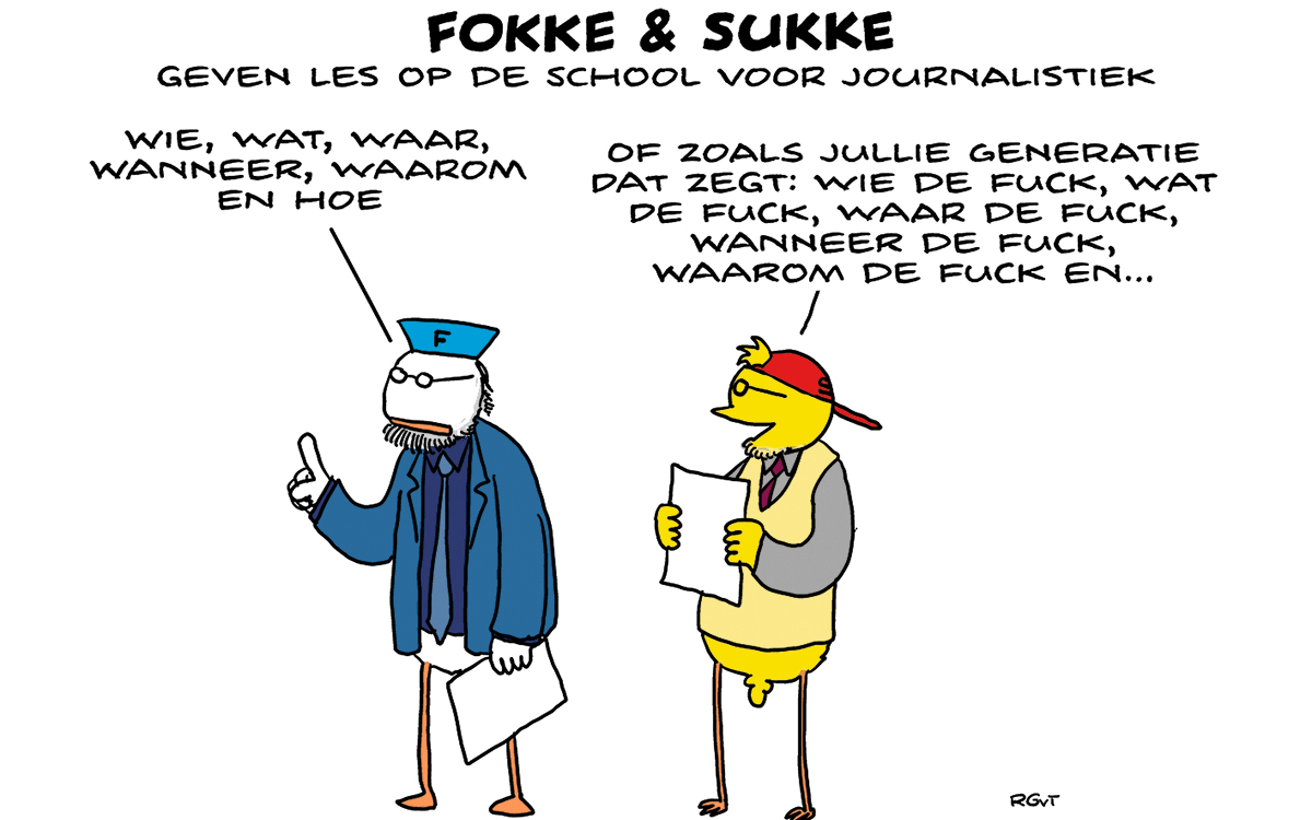 F&S geven les op de School voor Journalistiek (NRC, vr, 21-04-23)