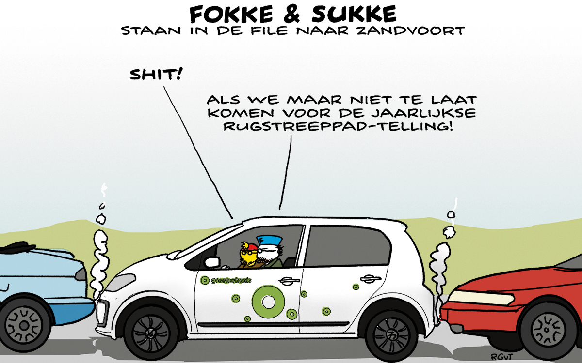 F&S staan in de file naar zandvoort (NRC, za, 26-08-23)