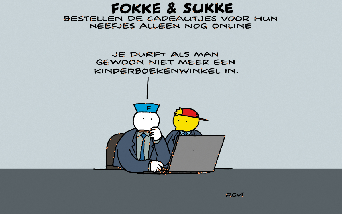F&S bestellen alle cadeautjes voor hun neefjes alleen nog online (NRC, za, 07-10-23)