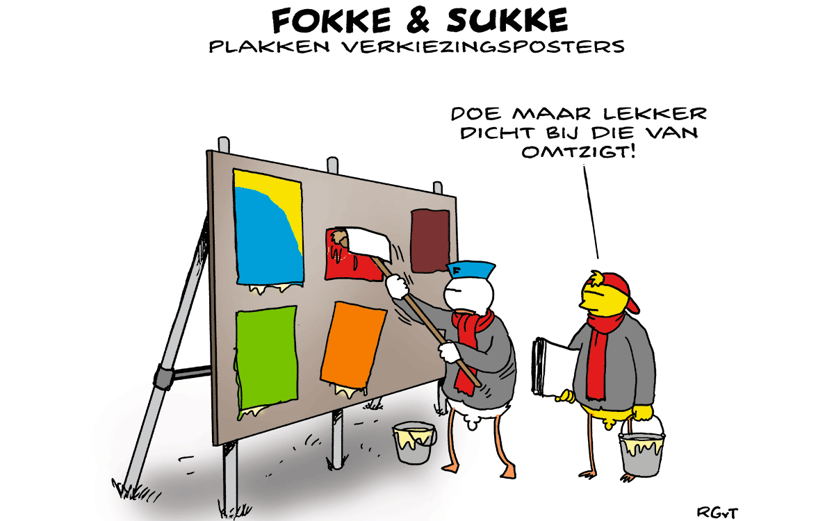 F&S plakken verkiezingsposters (NRC, di, 03-11-23)