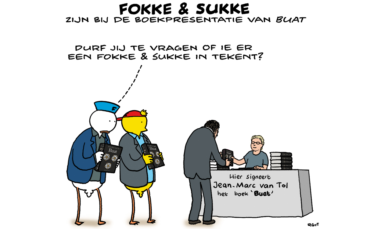 F&S zijn bij de boekpresentatie van Buat (NRC, za, 11-11-23)