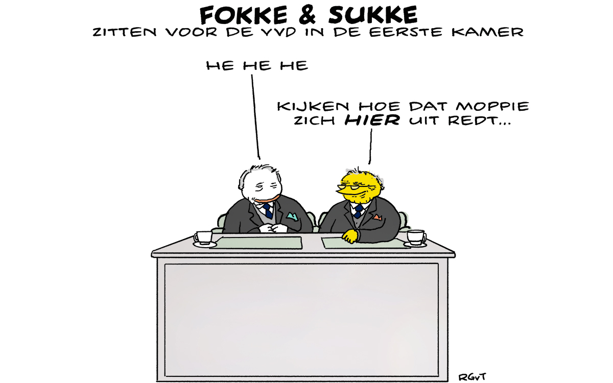 F&S zitten voor de VVD in de eerste kamer (NRC, do, 18-01-24)