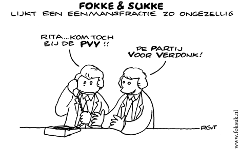 Fokke & Sukke lijkt een eenmansfractie zo ongezellig (vr, 14-09-07)
