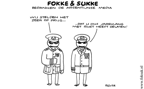 F&S bedanken de Argentijnse media (wo, NRC, 090108)