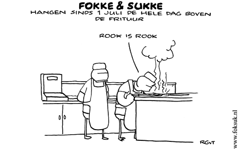 F&S hangen sinds 1 juli de hele dag boven de frituur (NRC, za, 05-07-08)
