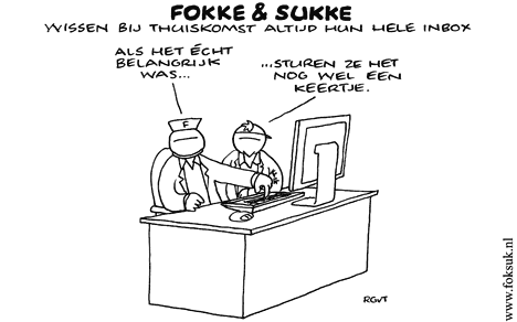 F&S wissen bij thuiskomst altijd hun hele inbox (NRC, za, 09-08-08)