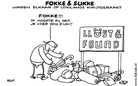 F&S waren elkaar op Lowlands kwijtgeraakt (NRC, ma, 18-08-08)