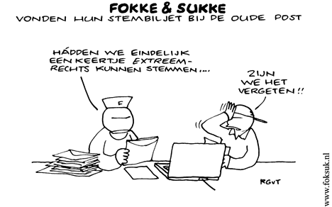 F&S vonden hun oude stembiljet bij de post (NEXT, ma, 24-11-08)