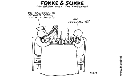 F&S dineren met z'n tweetjes (NRC, di, 23-12-08)