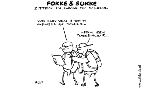 F&S zitten in Gaza op school (NRC, wo, 07-01-09)