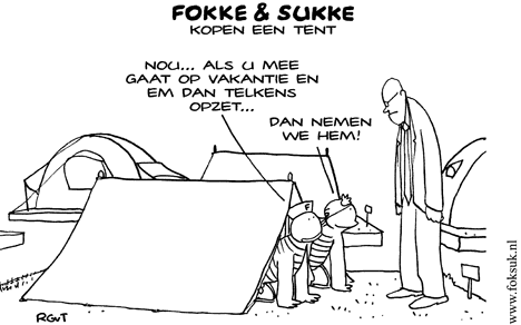 F&S kopen een tent (NEXT, wo, 14-07-10)