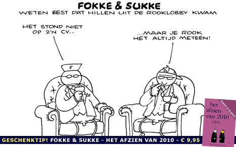 F&S weten best dat Hillen uit de rooklobby kwam (NRC, ma, 22-11-10)