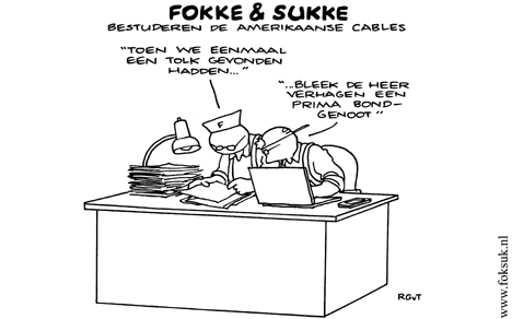 F&S bestuderen de Amerikaanse cables (NRC, vr, 14-01-11)