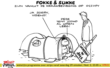 F&S zijn vanuit de kraakbeweging op occupy (NRC, vr, 28-10-11)