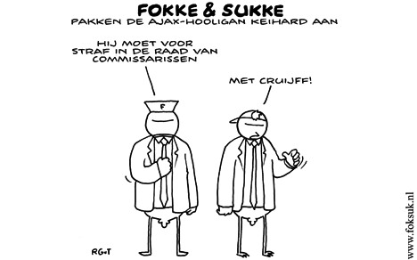 F&S pakken de Ajax-hooligan keihard aan (NRC, do, 22-12-11)