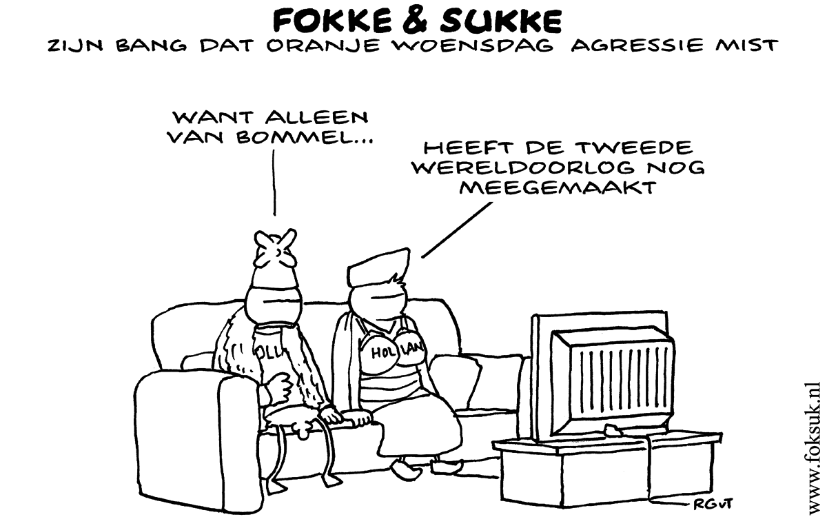 F&S zijn bang dat oranje woensdag agressie mist (NRC, ma, 11-06-12)