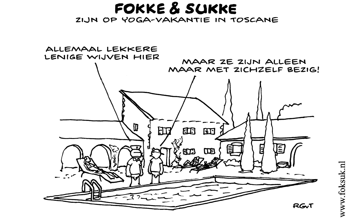 F&S zijn op yoga-vakantie in Toscane (NEXT, za, 21-07-12)