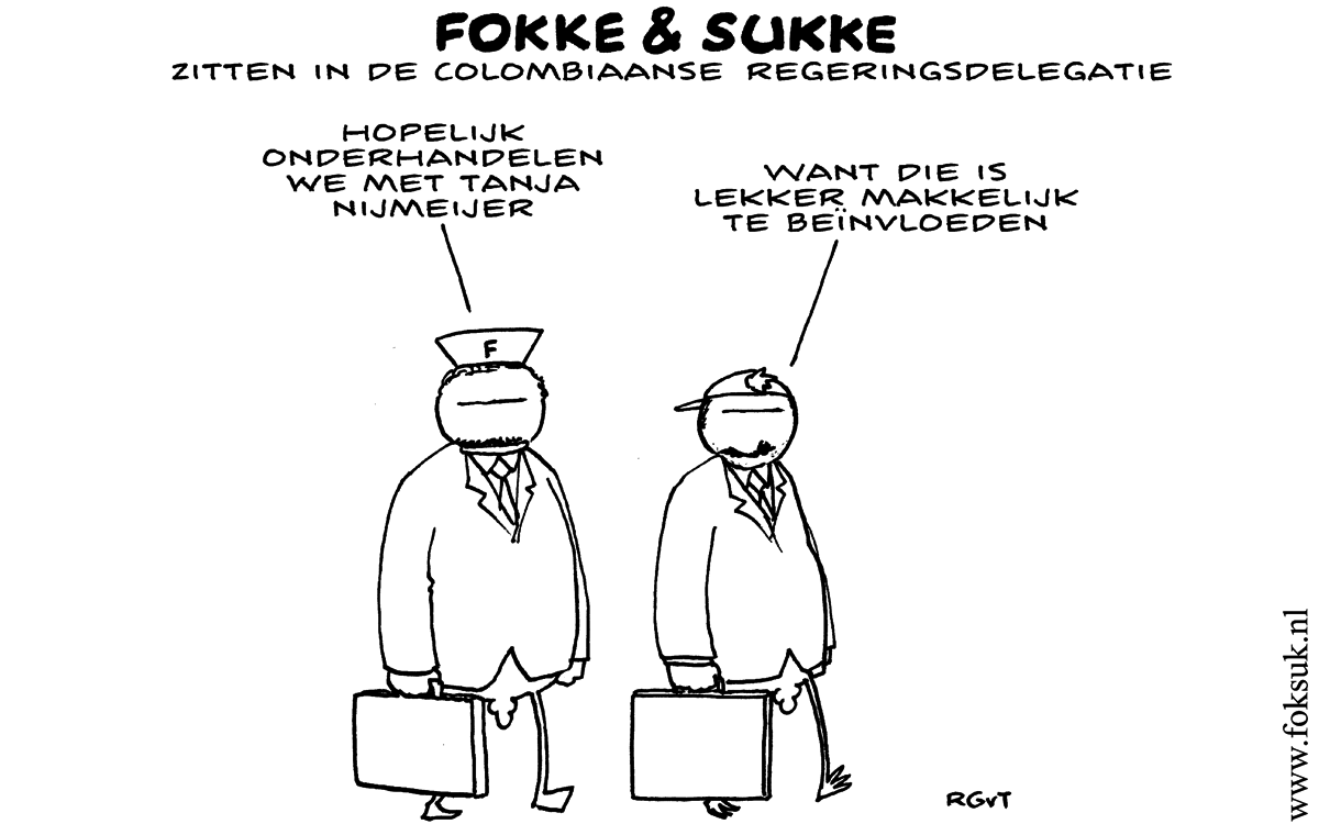 F&S zitten in de Colombiaanse regeringsdelegatie (NRC, za, 27-10-12)