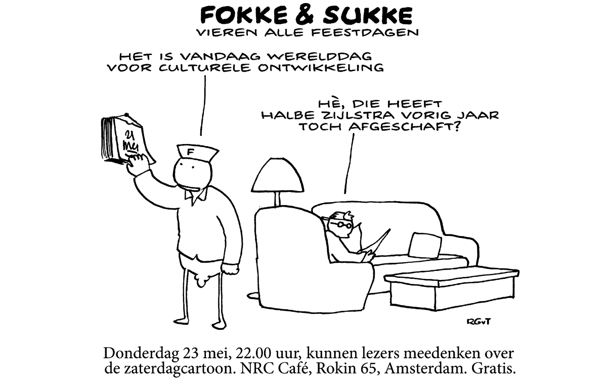 F&S vieren alle feestdagen (NRC, di, 21-05-13) KOM 23 mei naar NRC Café, 22.00 uur!