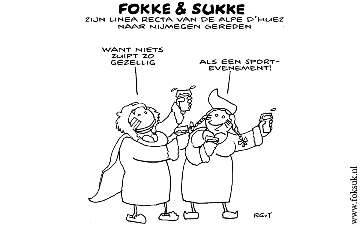 F&S zijn linea recta van de Alpe d’Huez naar Nijmegen gereden (NRC, vr, 19-07-13)