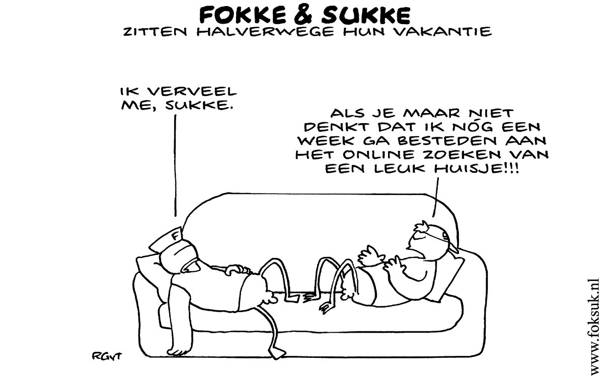 F&S zitten halverwege hun vakantie (NRC, wo, 14-08-13)