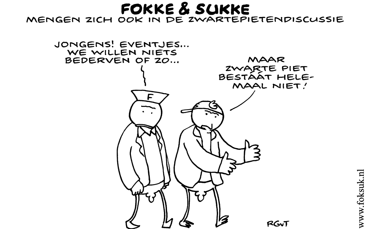 F&S mengen zich ook de zwartepietendiscussie (NRC, ma, 21-10-13)