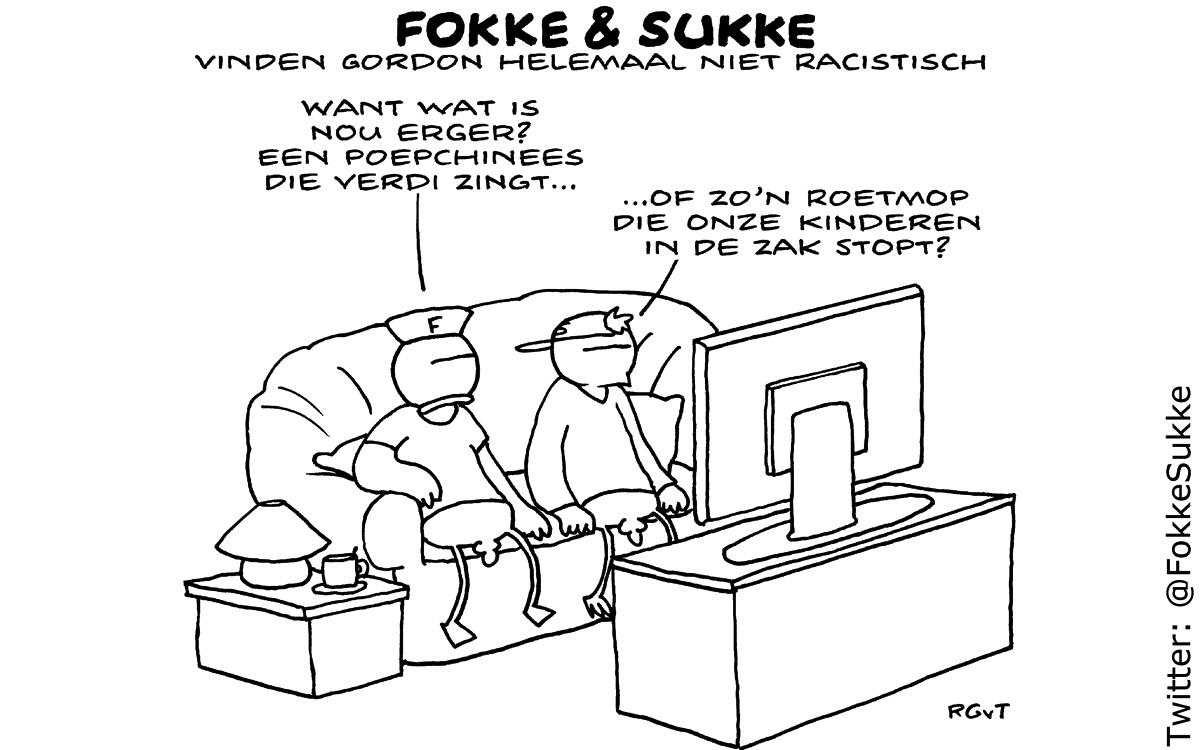 F&S vinden Gordon helemaal niet racistisch (NRC, za, 23-11-13)