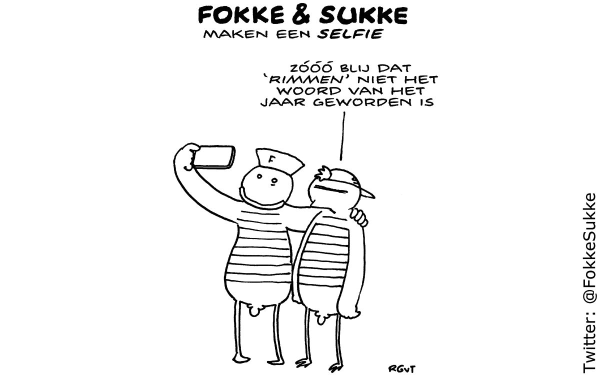 F&S maken een selfie (NRC, wo, 18-12-13)