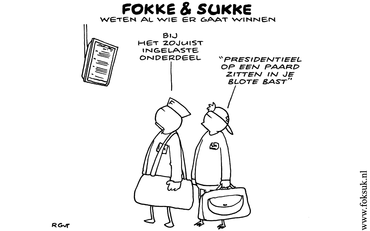 F&S weten al wie er gaat winnen (NRC, za, 01-02-14)